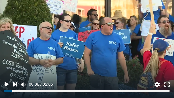 CCEA union members interrupt CCSD event with protest, demand better pay