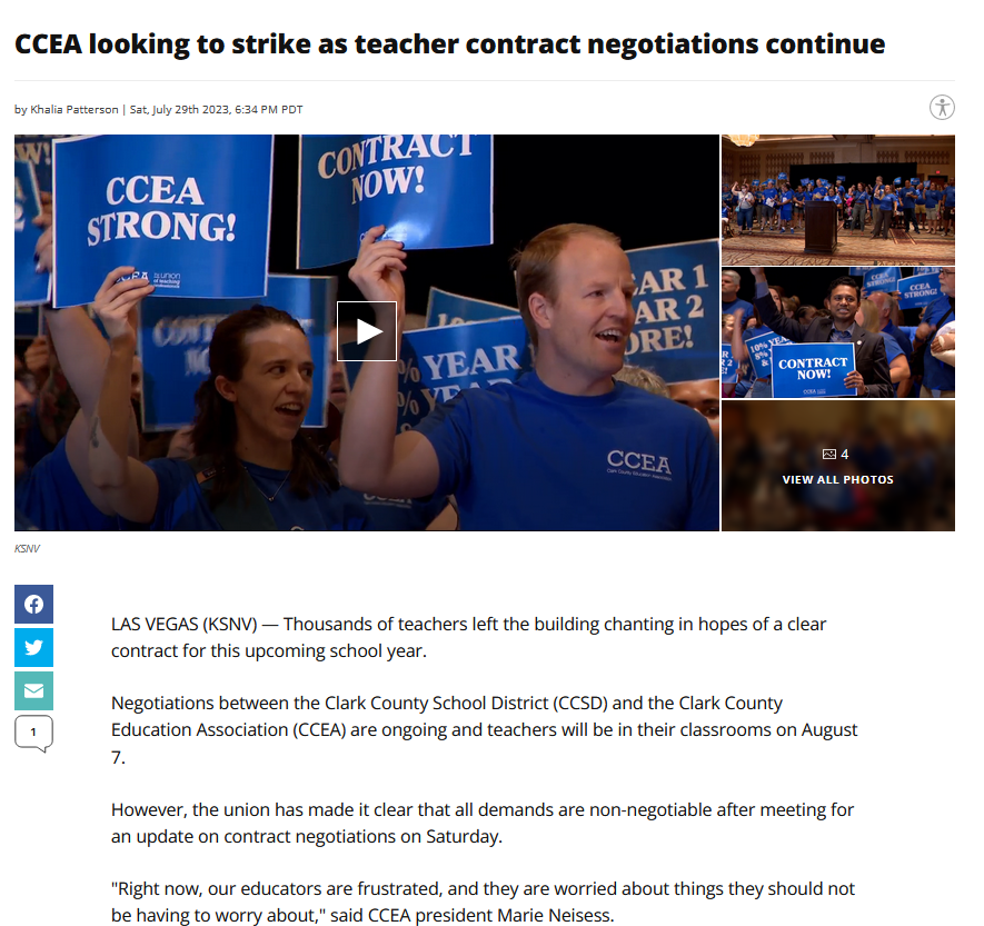 CCEA looking to strike as teacher contract negotiations continue CCEA